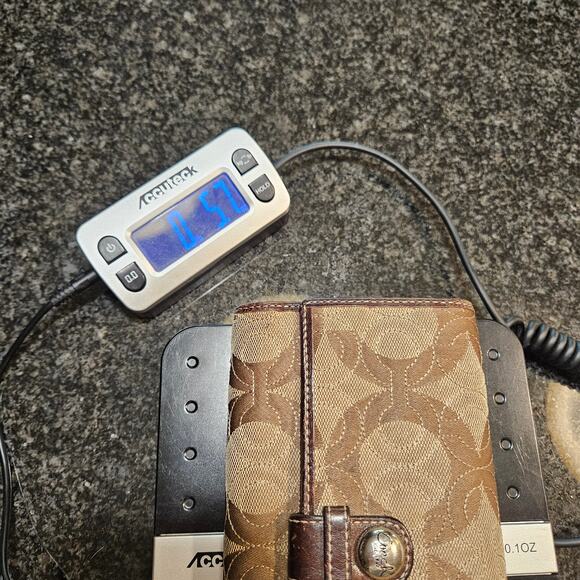 Coach Vintage Signature Brown Tan Logo Long Trifold Wallet Checkbook Clutch - Picture 12 of 12